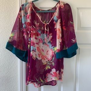 Express sheer floral top